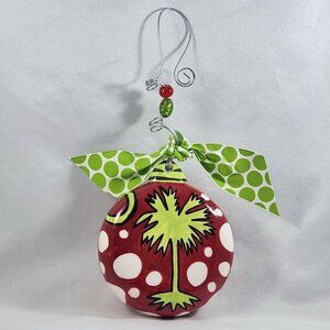 SC Themed Christmas Ornament Palmetto Tree Boutique Handpainted South Carolina